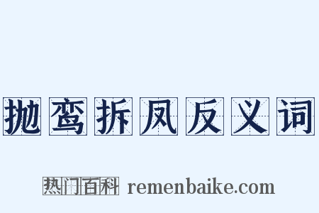 抛鸾拆凤反义词是什么意思的图片